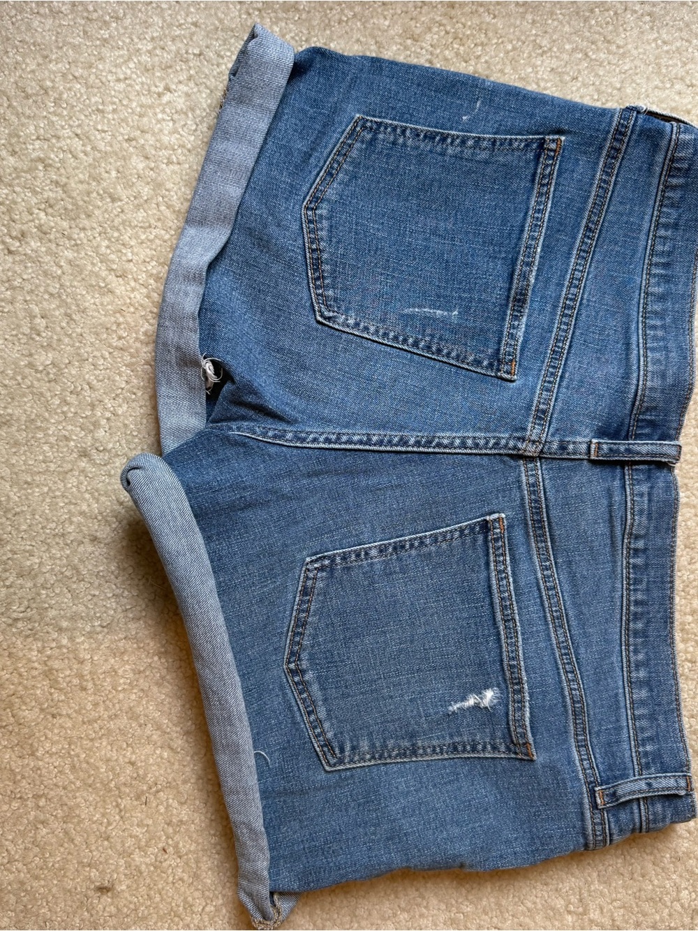 GAP Distressed Denim Shorts in Medium Blue - Picture 2 of 3